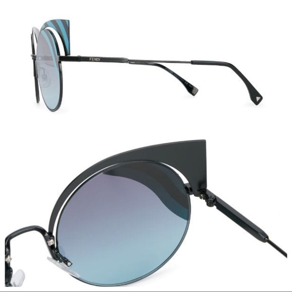 Fendi “Hypnoshine” Blue Green Cat Eye Sunglasses main image 8